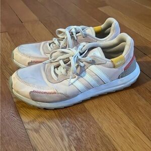 Adidas light pink and white Running Shoes